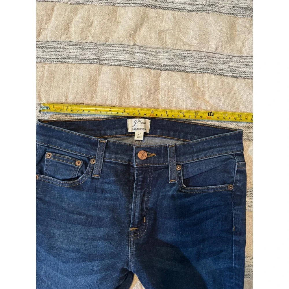 J.Crew Classic Preppy Toothpick Skinny Jeans Dark Wash  Stretch Denim Size 27